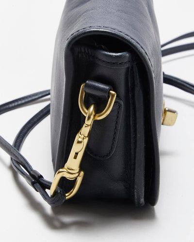 Vintage Coach Penny Pocket Navy Leather Flap Crossbody Shoulder Bag