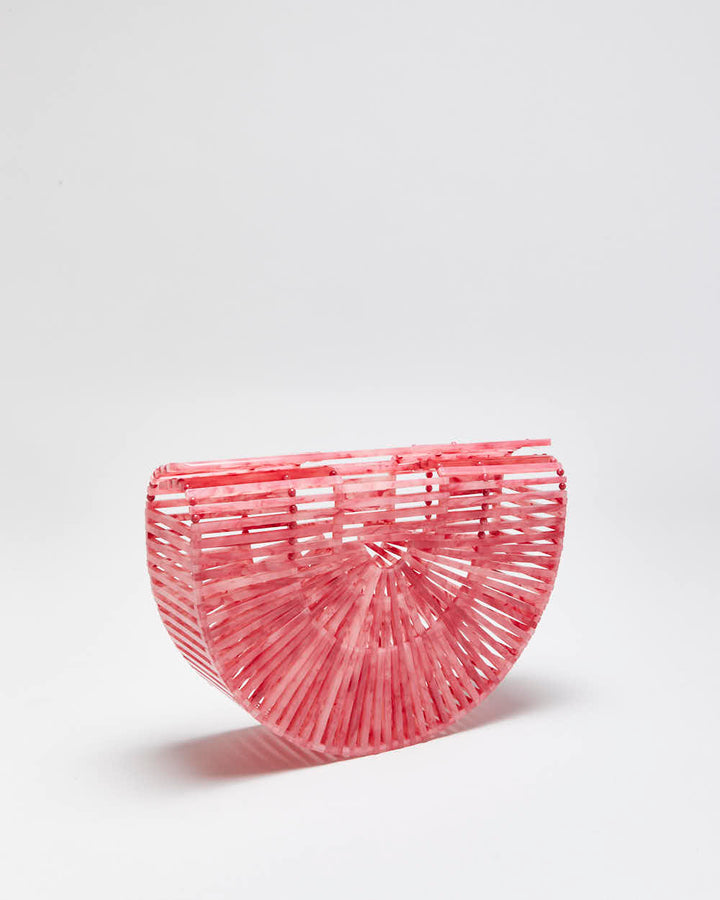 Cult Gaia Classic Ark Pink Marble Acrylic Handbag