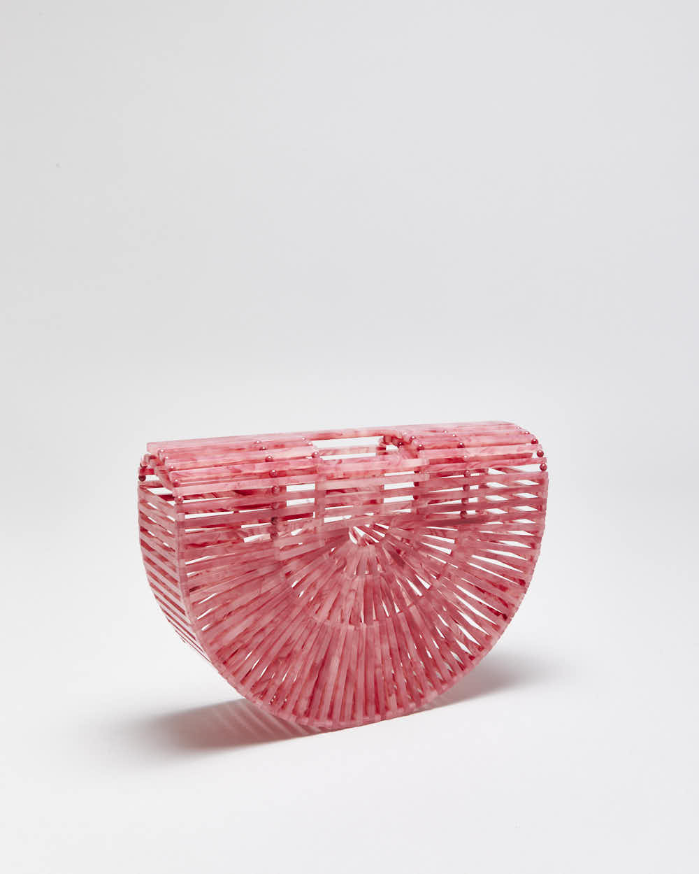 Cult Gaia Classic Ark Pink Marble Acrylic Handbag