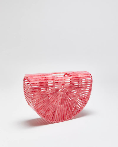Cult Gaia Classic Ark Pink Marble Acrylic Handbag