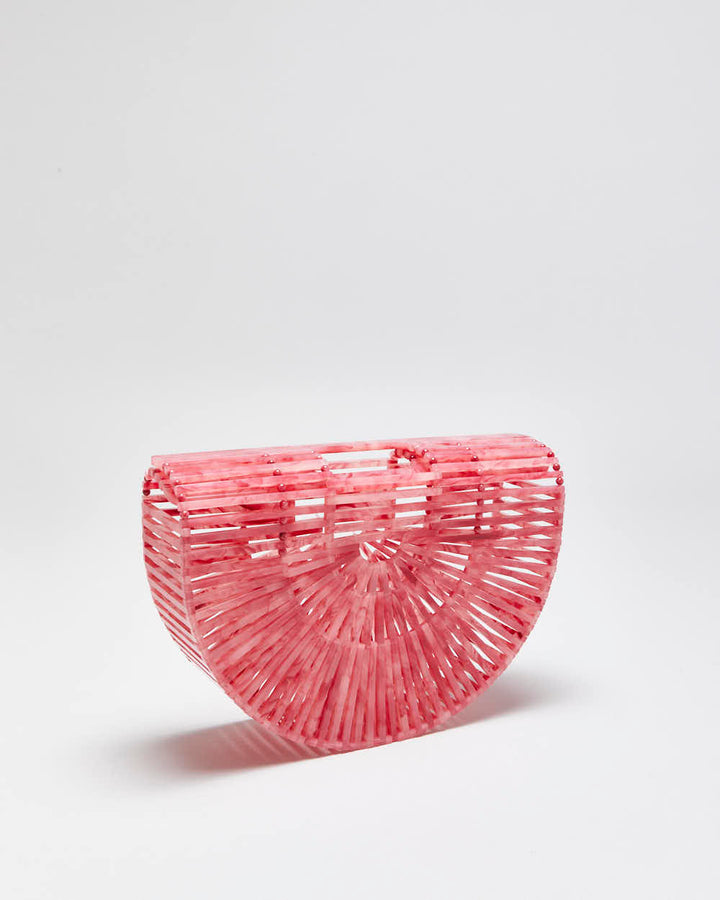 Cult Gaia Classic Ark Pink Marble Acrylic Handbag
