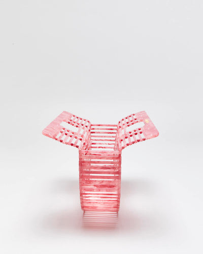 Cult Gaia Classic Ark Pink Marble Acrylic Handbag