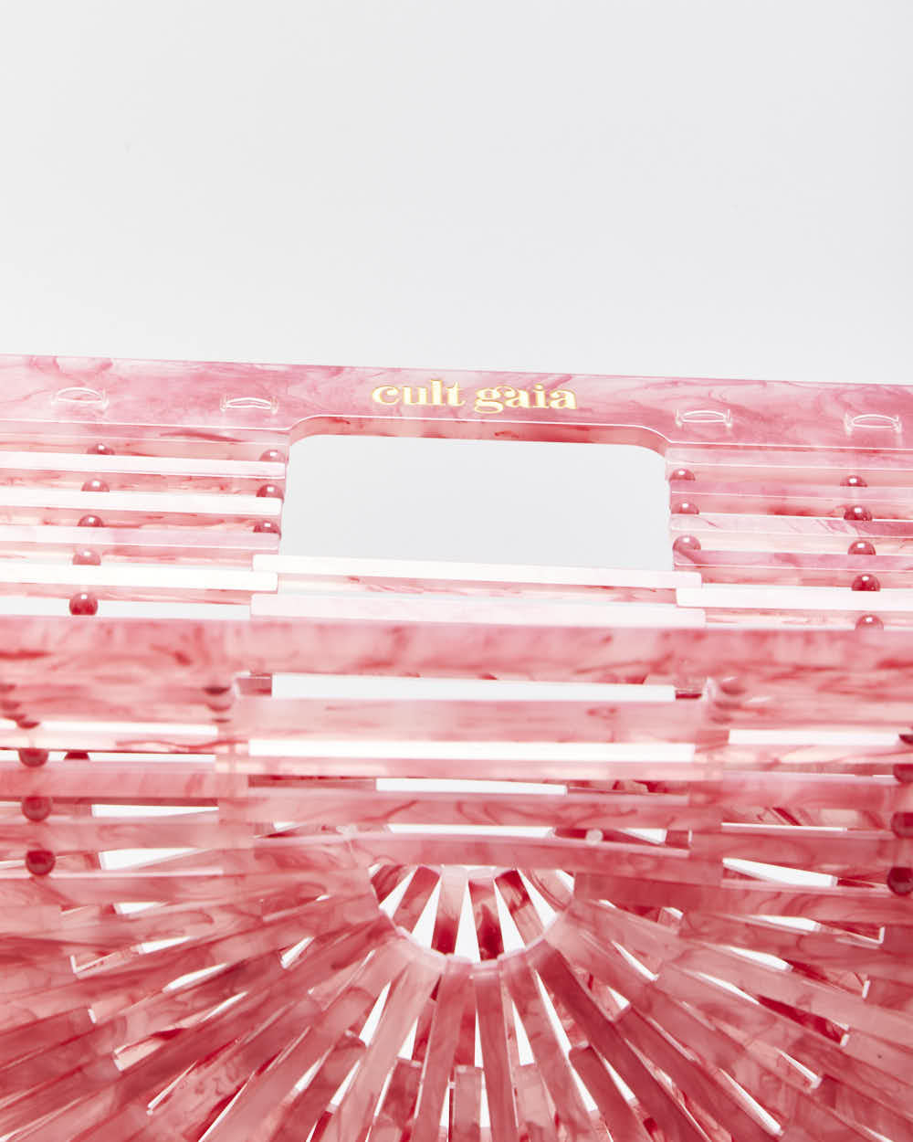 Cult Gaia Classic Ark Pink Marble Acrylic Handbag