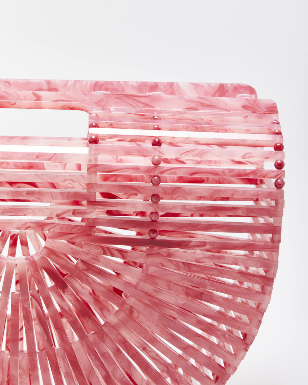 Cult Gaia Classic Ark Pink Marble Acrylic Handbag