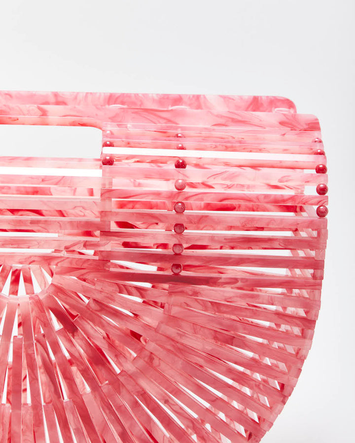 Cult Gaia Classic Ark Pink Marble Acrylic Handbag
