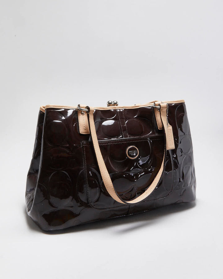 Vintage Y2k 00s Coach Embossed Patent Handbag