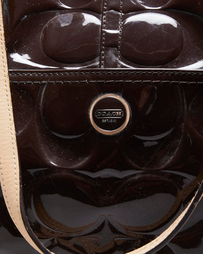 Vintage Y2k 00s Coach Embossed Patent Handbag