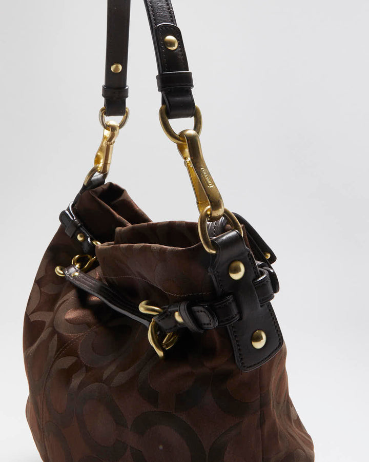 Vintage Y2k 00s Coach Brooke Monogram Slouch Handbag