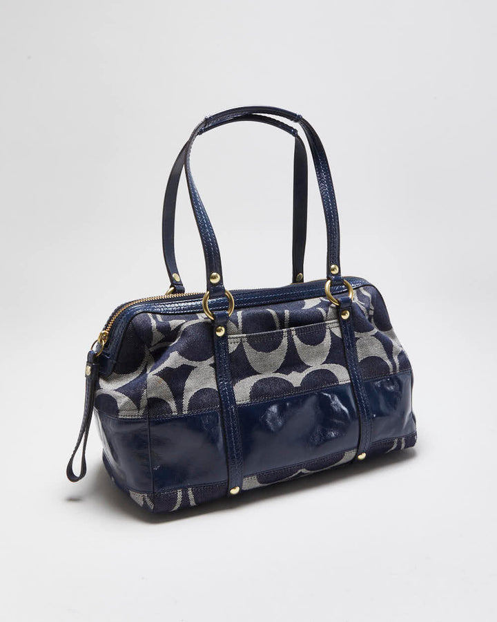 Vintage Y2k 00s Coach Denim Barrel Handbag