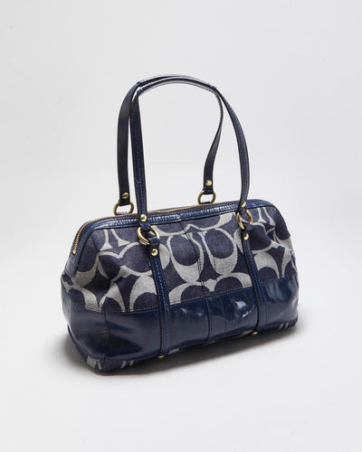 Vintage Y2k 00s Coach Denim Barrel Handbag