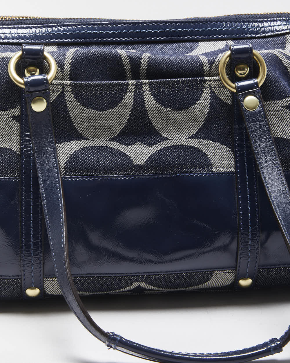 Vintage Y2k 00s Coach Denim Barrel Handbag