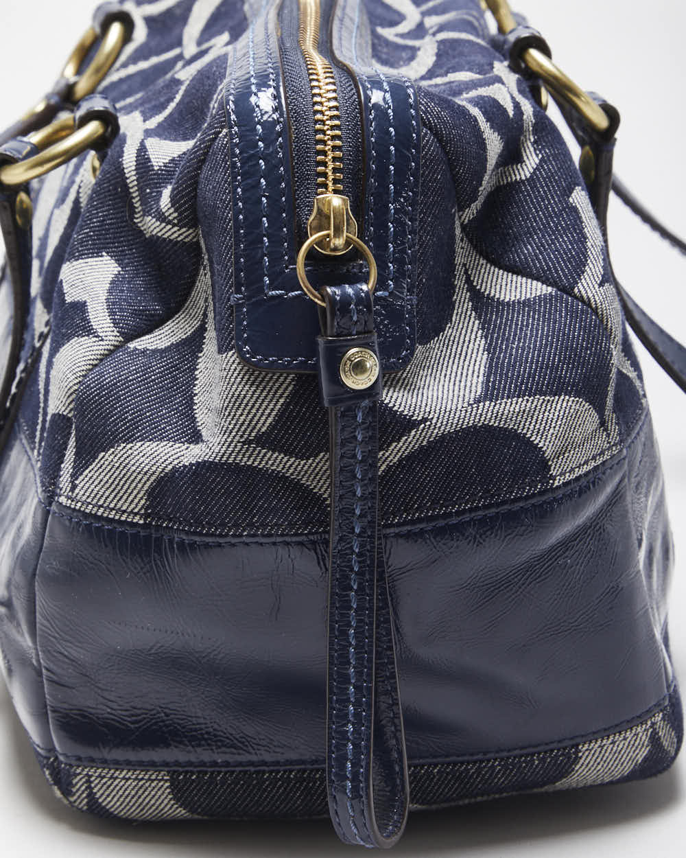 Vintage Y2k 00s Coach Denim Barrel Handbag