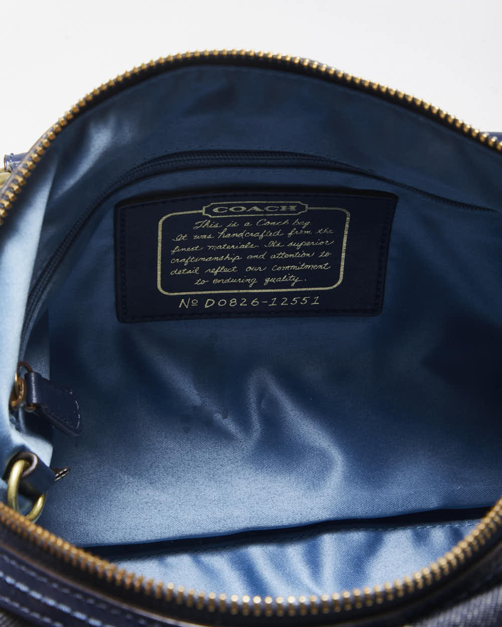 Vintage Y2k 00s Coach Denim Barrel Handbag