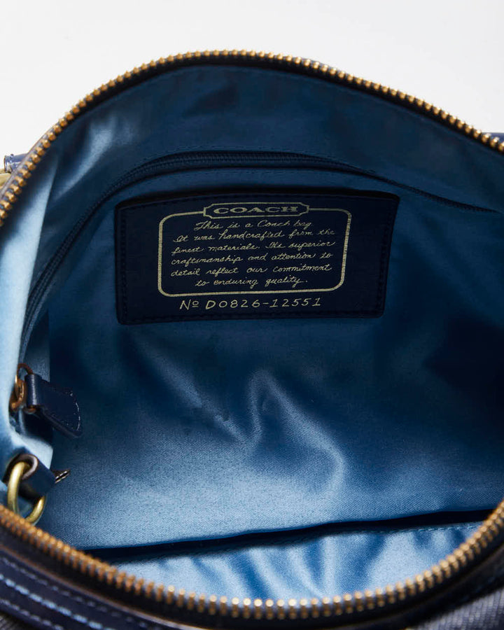 Vintage Y2k 00s Coach Denim Barrel Handbag