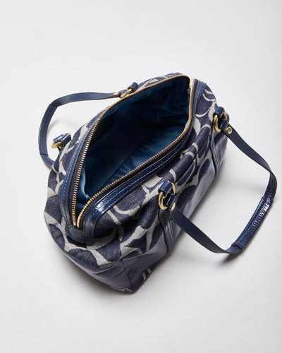 Vintage Y2k 00s Coach Denim Barrel Handbag