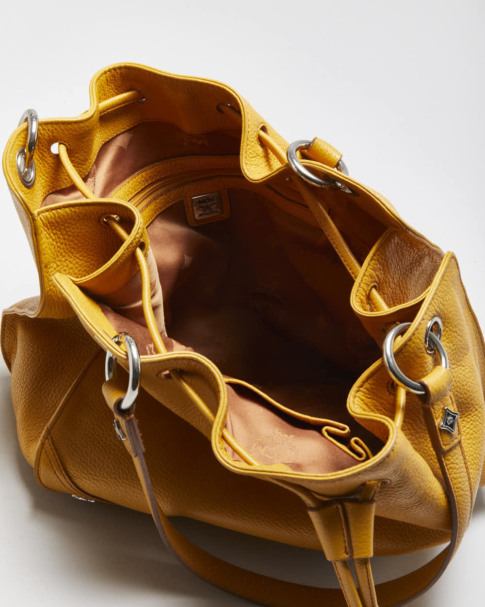MCM Pebbled Leather Bucket Bag