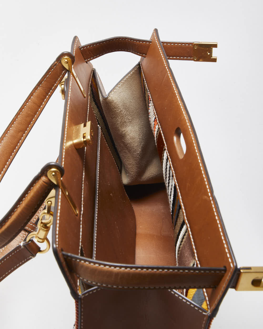 Tory Burch Lee Radziwill Webbing Patchwork Handbag