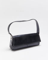 Vintage Y2K 00s Guess Vegan Patent Leather Baguette Shoulder Bag