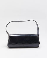 Vintage Y2K 00s Guess Vegan Patent Leather Baguette Shoulder Bag