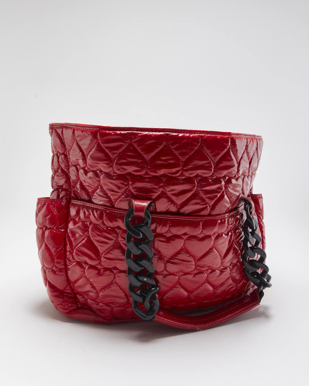 Vintage Y2K 00s Betsey Johnson Betseyville Quilted Heart Shoulder Bag