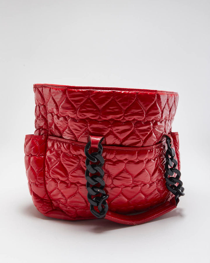 Vintage Y2K 00s Betsey Johnson Betseyville Quilted Heart Shoulder Bag