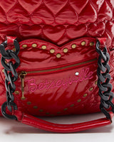 Vintage Y2K 00s Betsey Johnson Betseyville Quilted Heart Shoulder Bag
