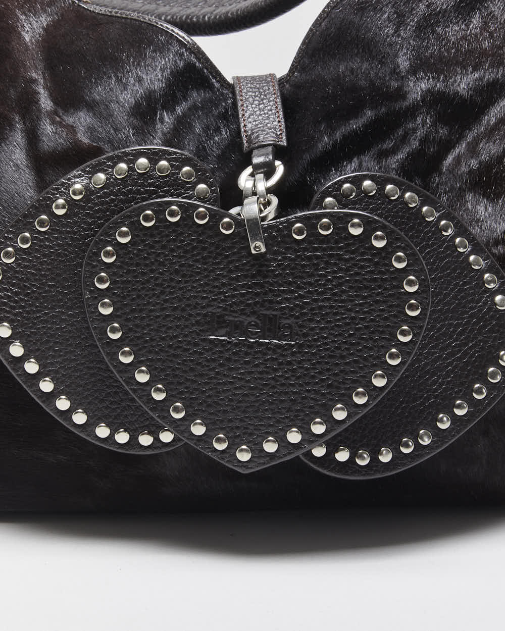 Vintage Luella Pony Hair Studded Slouchy Handbag