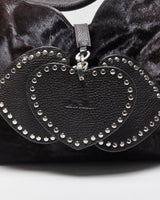 Vintage Luella Pony Hair Studded Slouchy Handbag
