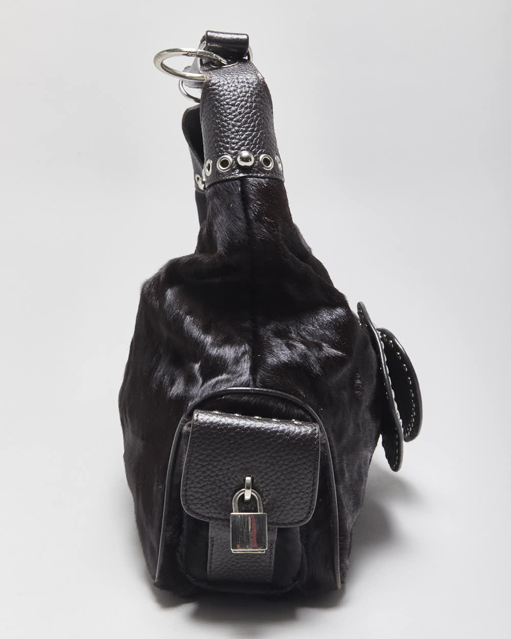 Vintage Luella Pony Hair Studded Slouchy Handbag