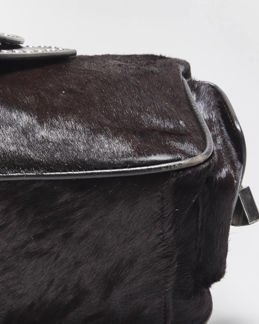 Vintage Luella Pony Hair Studded Slouchy Handbag