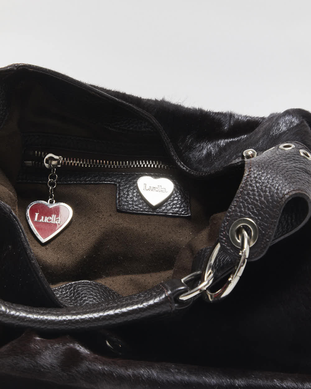 Vintage Luella Pony Hair Studded Slouchy Handbag