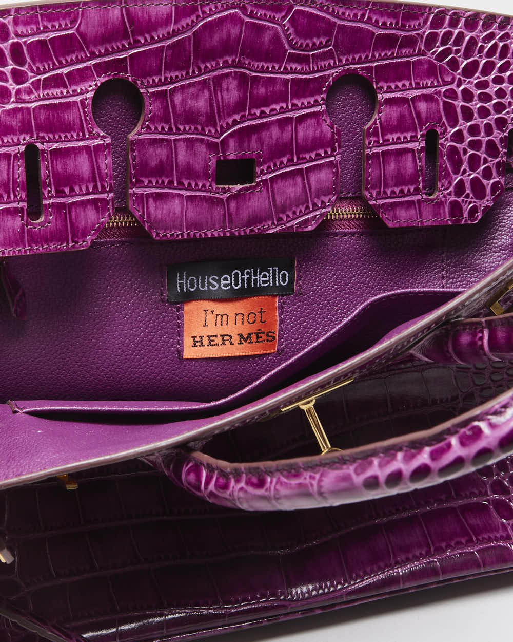 House Of Hello Crocodile Embossed Handbag