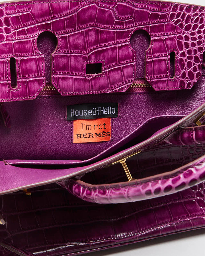 House Of Hello Crocodile Embossed Handbag