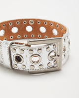 Vintage Silver Leather Belt