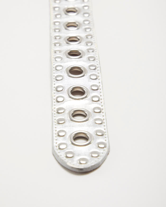 Vintage Silver Leather Belt