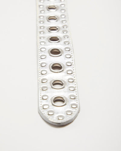 Vintage Silver Leather Belt