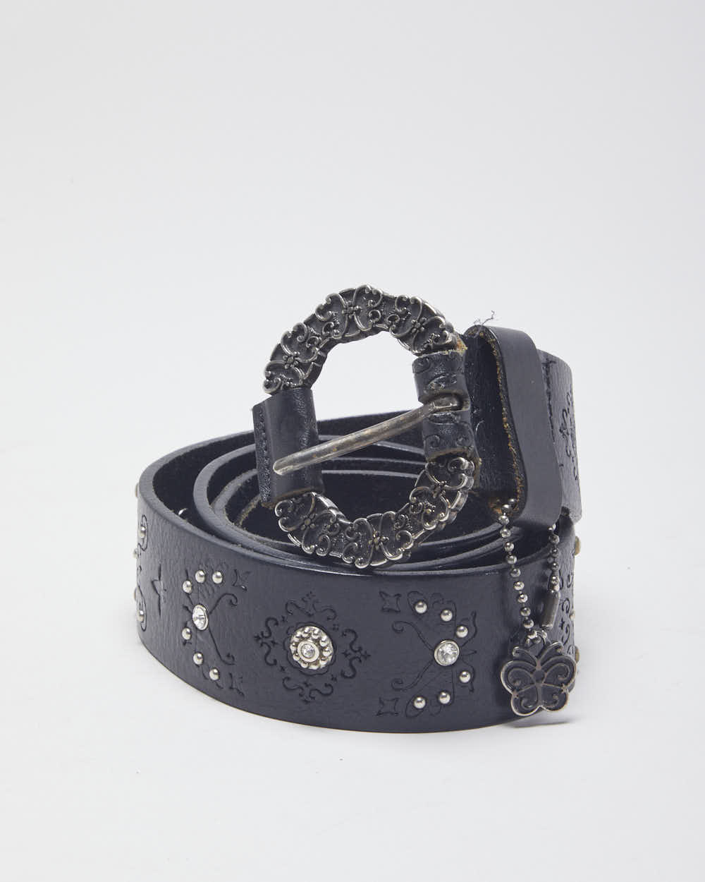 Vintage 90s/Y2K Anna Sui Patterned Ornate Buckle Belt - W31-35