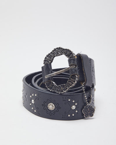 Vintage 90s/Y2K Anna Sui Patterned Ornate Buckle Belt - W31-35