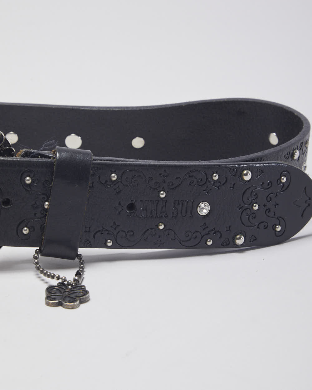 Vintage 90s/Y2K Anna Sui Patterned Ornate Buckle Belt - W31-35