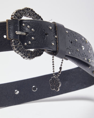 Vintage 90s/Y2K Anna Sui Patterned Ornate Buckle Belt - W31-35