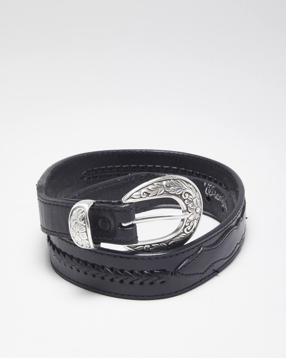 Vintage Wrangler Black Leather Belt - W29-32