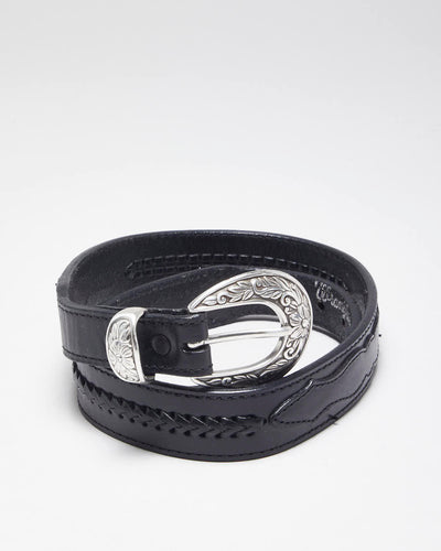 Vintage Wrangler Black Leather Belt - W29-32