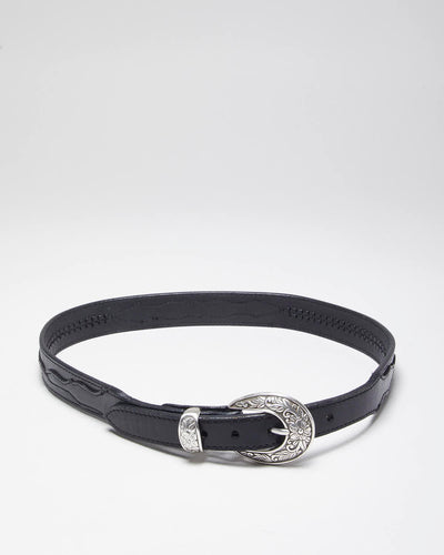 Vintage Wrangler Black Leather Belt - W29-32