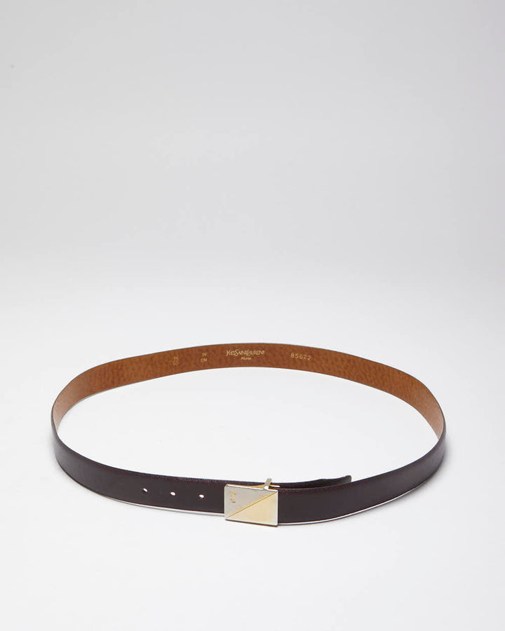 Vintage Yves Saint Laurent Brown Leather Belt - W33 - W37