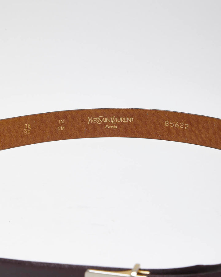 Vintage Yves Saint Laurent Brown Leather Belt - W33 - W37
