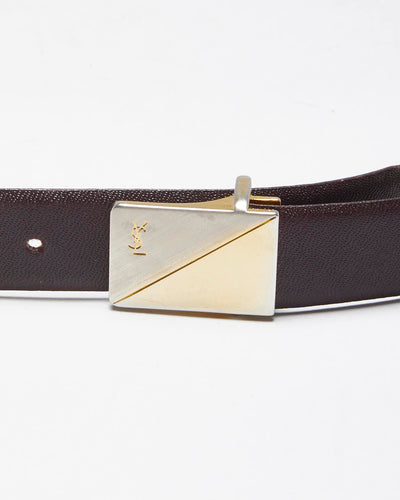 Vintage Yves Saint Laurent Brown Leather Belt - W33 - W37