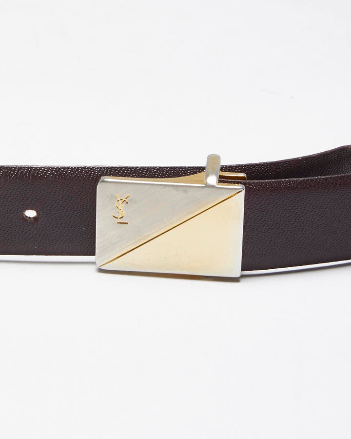 Vintage Yves Saint Laurent Brown Leather Belt - W33 - W37