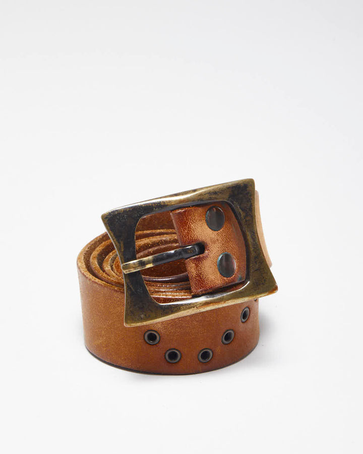 Vintage Brave Brown Leather Belt - W34 - W39