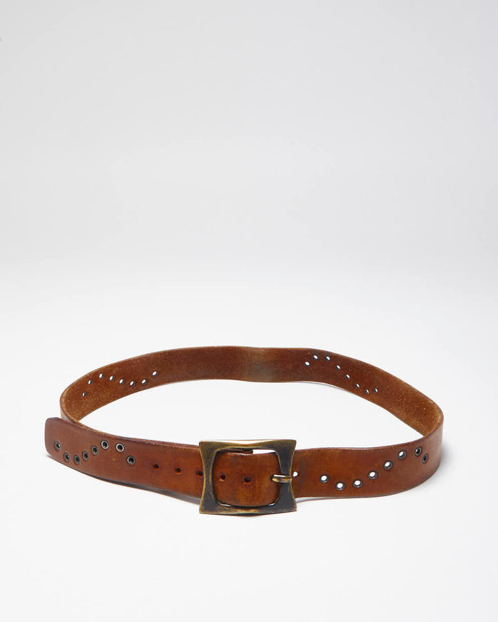 Vintage Brave Brown Leather Belt - W34 - W39