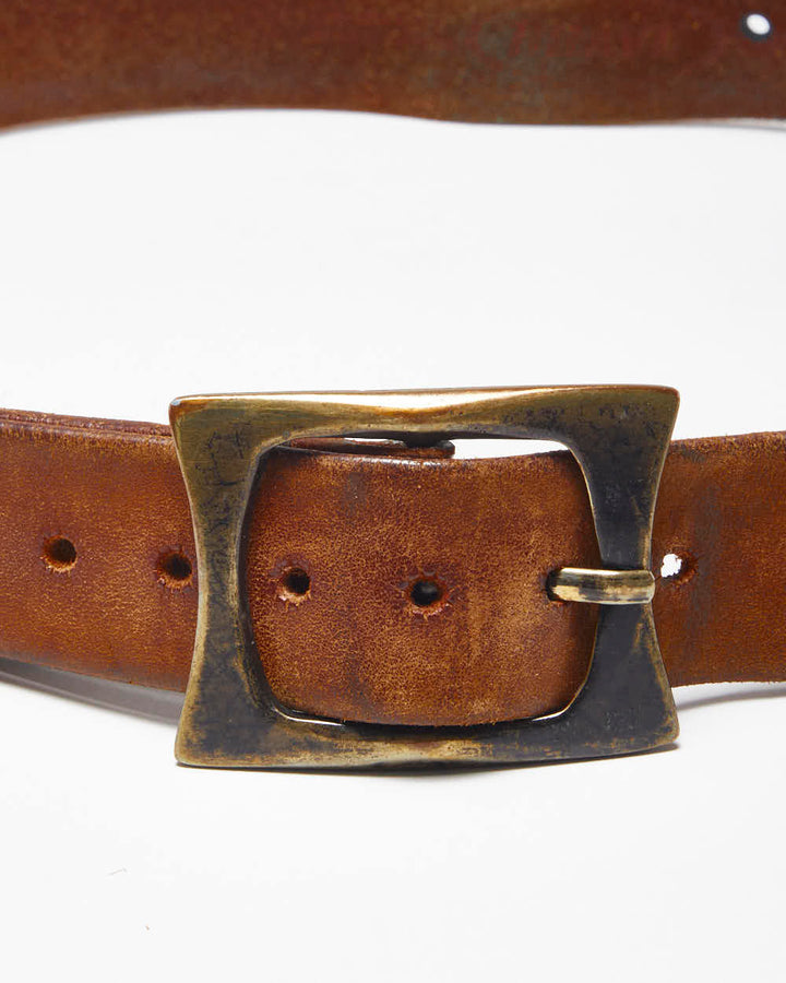 Vintage Brave Brown Leather Belt - W34 - W39